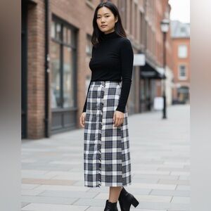 Surrey Classic Vintage Wool midi wrap plaid skirt medium